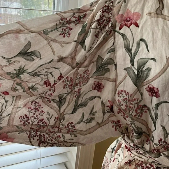 [M]Johanne Ortiz xH&M Designer White Orchid Linen Button Down L/S Shirt Dress - Picture 6 of 16